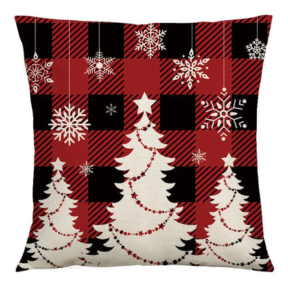 DecorBites™ Christmas Linen Cushion Cover 45x45cm Sofa Home Party Decor