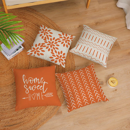 غطاء وسادة من الكتان الأصفر الهندسي من DecorBites™ للديكور العصري 45×45 سم