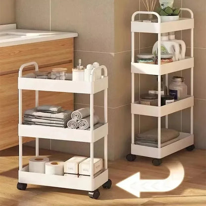 Mobile Storage Rack Trolley Bedroom Multi-Layer Storage Racks Organizer Household Kitchen Multifunctional Cart With Wheels Shelf