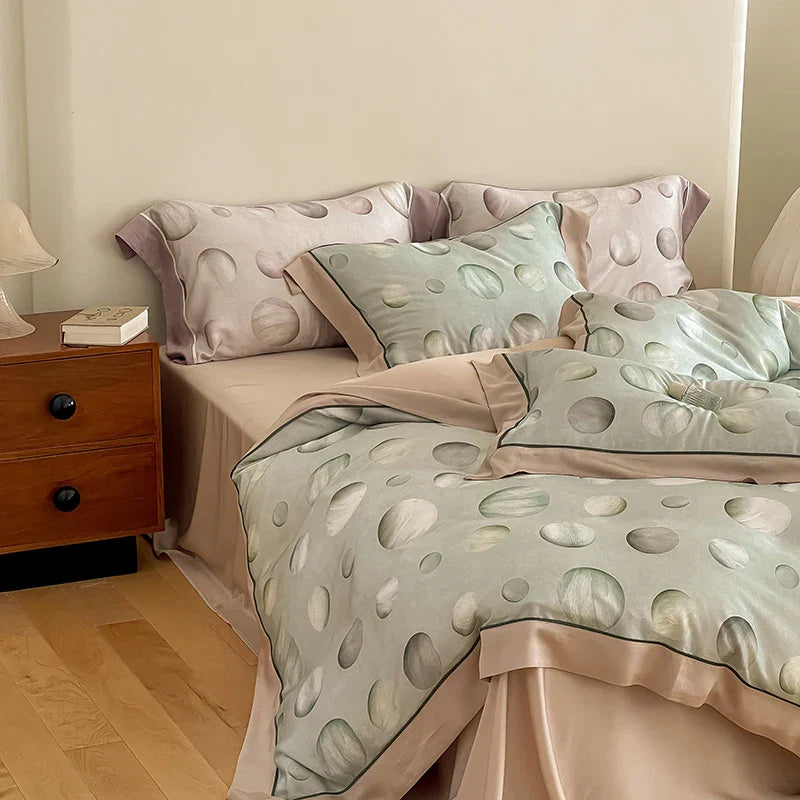 DecorBites™ Egyptian Cotton Bedding Set Queen King Ru Double, Quilt Cover Sheet Pillowcase