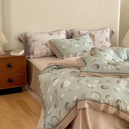 DecorBites™ Egyptian Cotton Bedding Set Queen King Ru Double, Quilt Cover Sheet Pillowcase