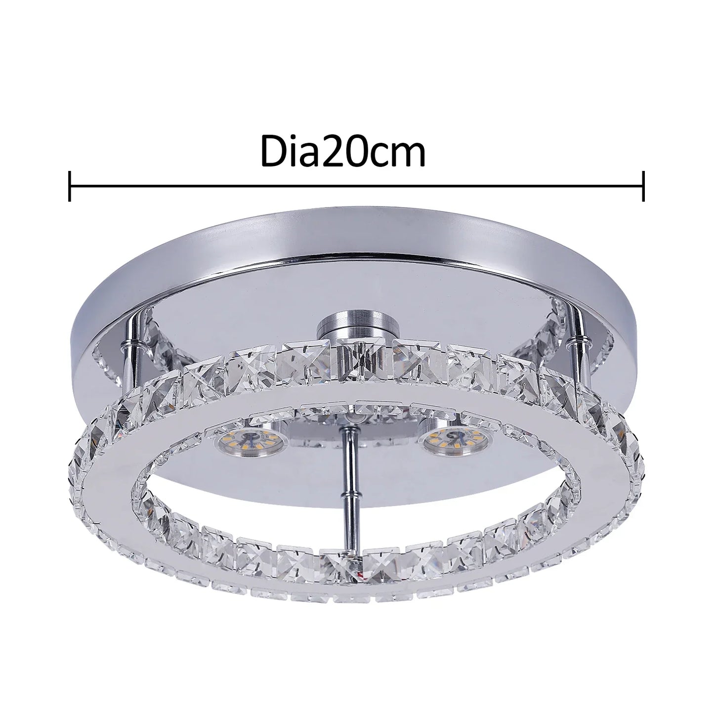 DecorBites™ Crystal Chandelier: Modern Dimmable LED Pendant Light for Living & Dining Rooms