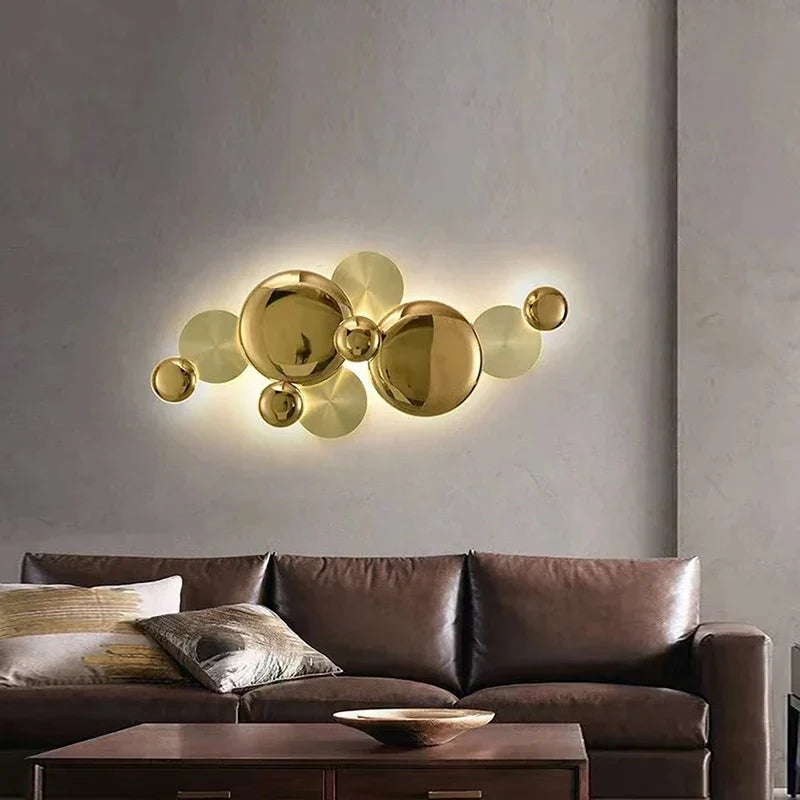 DecorBites™ Large Metal Gold Wall Sconce Lamps LED Modern Luxury Home Decor Light