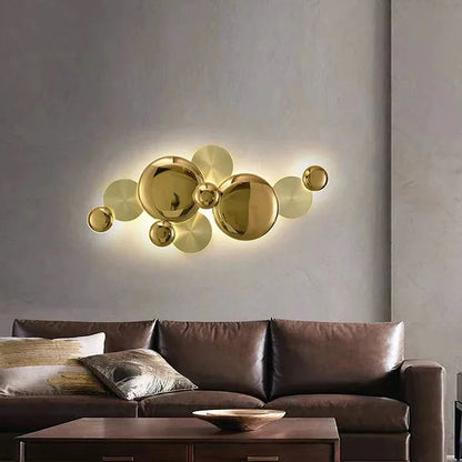 DecorBites™ Large Metal Gold Wall Sconce Lamps LED Modern Luxury Home Decor Light