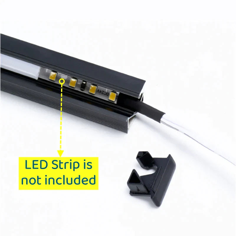 DecorBites™ Invisible LED Aluminum Profile with Milky Cover for Cabinet Shelf Lighting