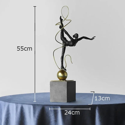 DecorBites™ Gymnast Figures Statue Resin Sculpture Room Decor Abstract Athlete Aesthetics