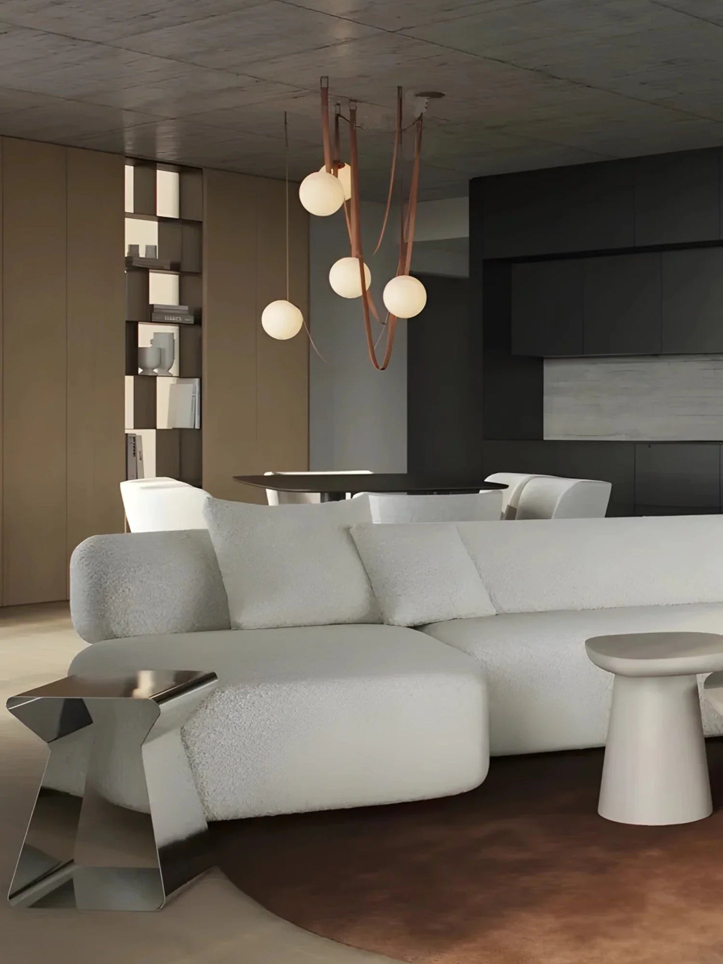 DecorBites™ Leather Glass Ball Pendant Light for Living Room, Adjustable Belt DIY Fixture