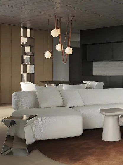 DecorBites™ Leather Glass Ball Pendant Light for Living Room, Adjustable Belt DIY Fixture