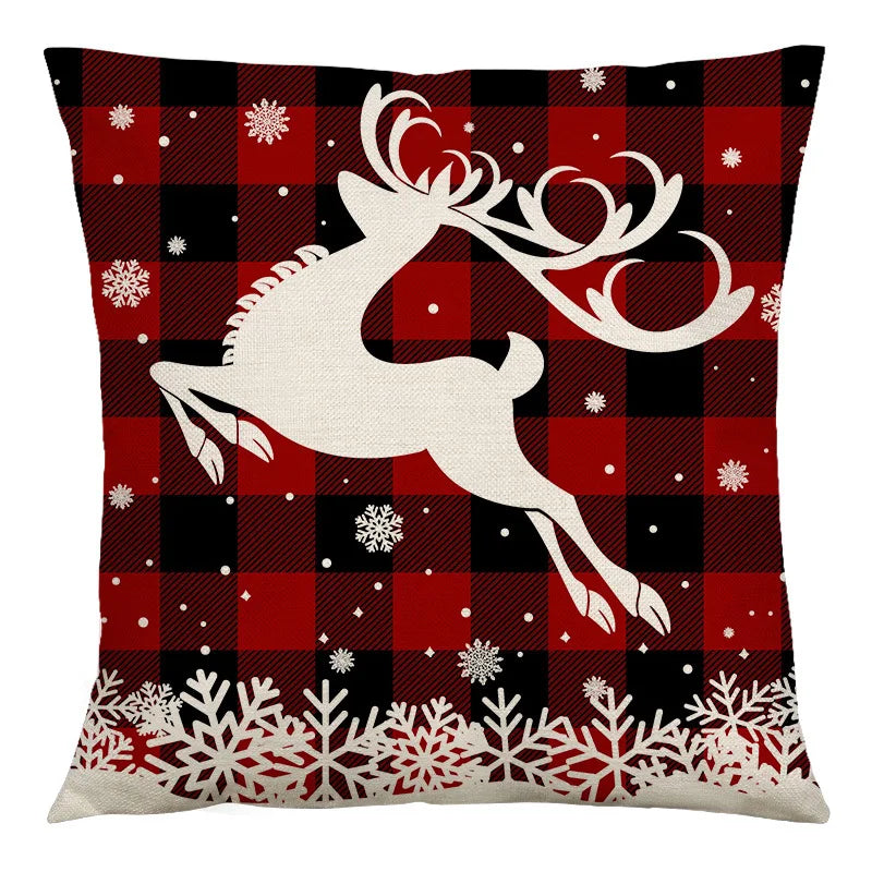 DecorBites™ Christmas Linen Cushion Cover 45x45cm Sofa Home Party Decor