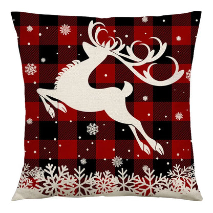 DecorBites™ Christmas Linen Cushion Cover 45x45cm Sofa Home Party Decor