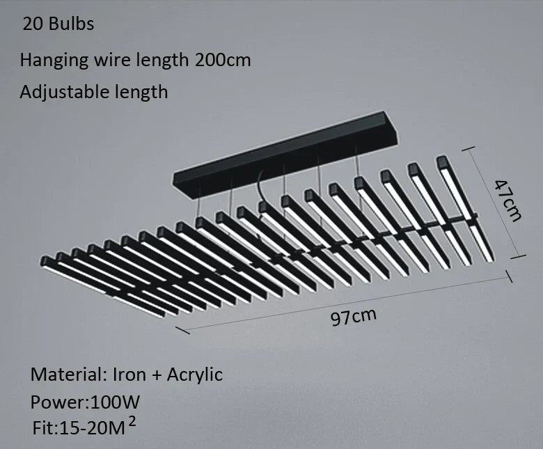 DecorBites™ LED Chandelier: Modern Art Pendant Light for Living/Dining Room, Office, Bar