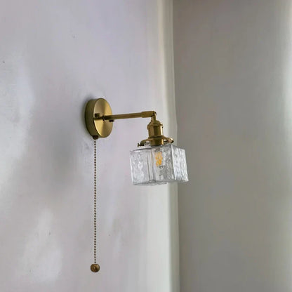 Lámpara de pared LED DecorBites™ de cobre y cristal, moderna luz de noche para pasillo.