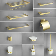 Conjunto de Accesorios de Baño Decorbites™ Gold: Barra de Toallas, Soporte para Papel Higiénico, Estante de Toallas, Gancho