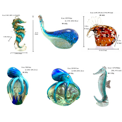 DecorBites™ Handmade Crystal Sika Deer Figurine Blown Glass Animal Craft Home Decor