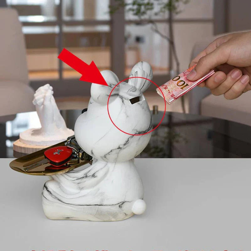 DecorBites™ Graffiti Bear Figurine | Modern Home Decor Statue | Keys Storage Shelf Sculpture