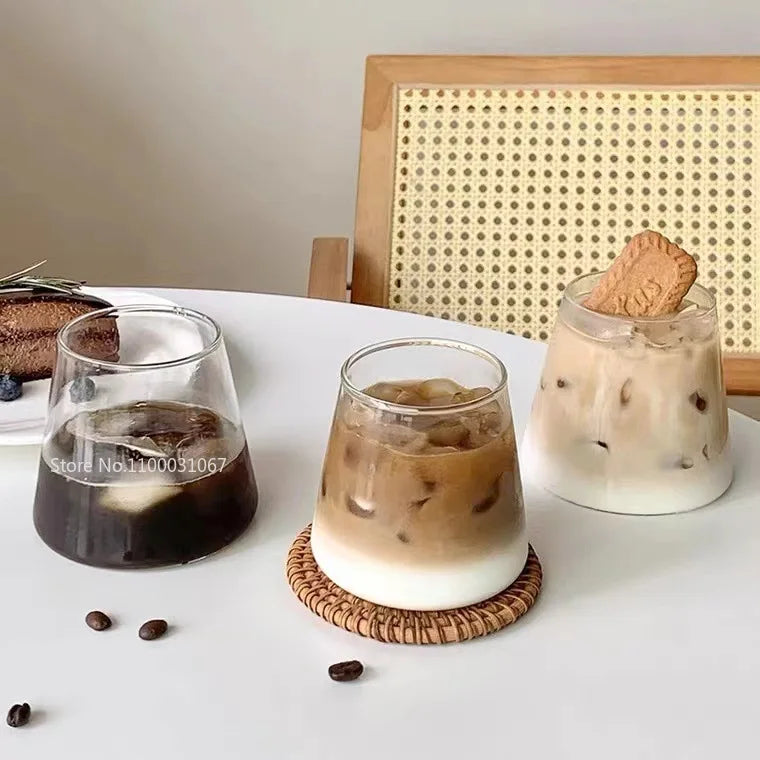 DecorBites™ Clear Glass Water Cup Coffee Mug Juice Drink Bottle Kitchen Tableware