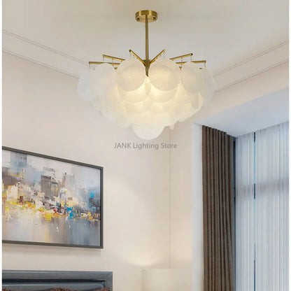 DecorBites™ Glass LED Chandelier 50cm Diameter for Living Room, Dining, Island - Lighting Fixtures