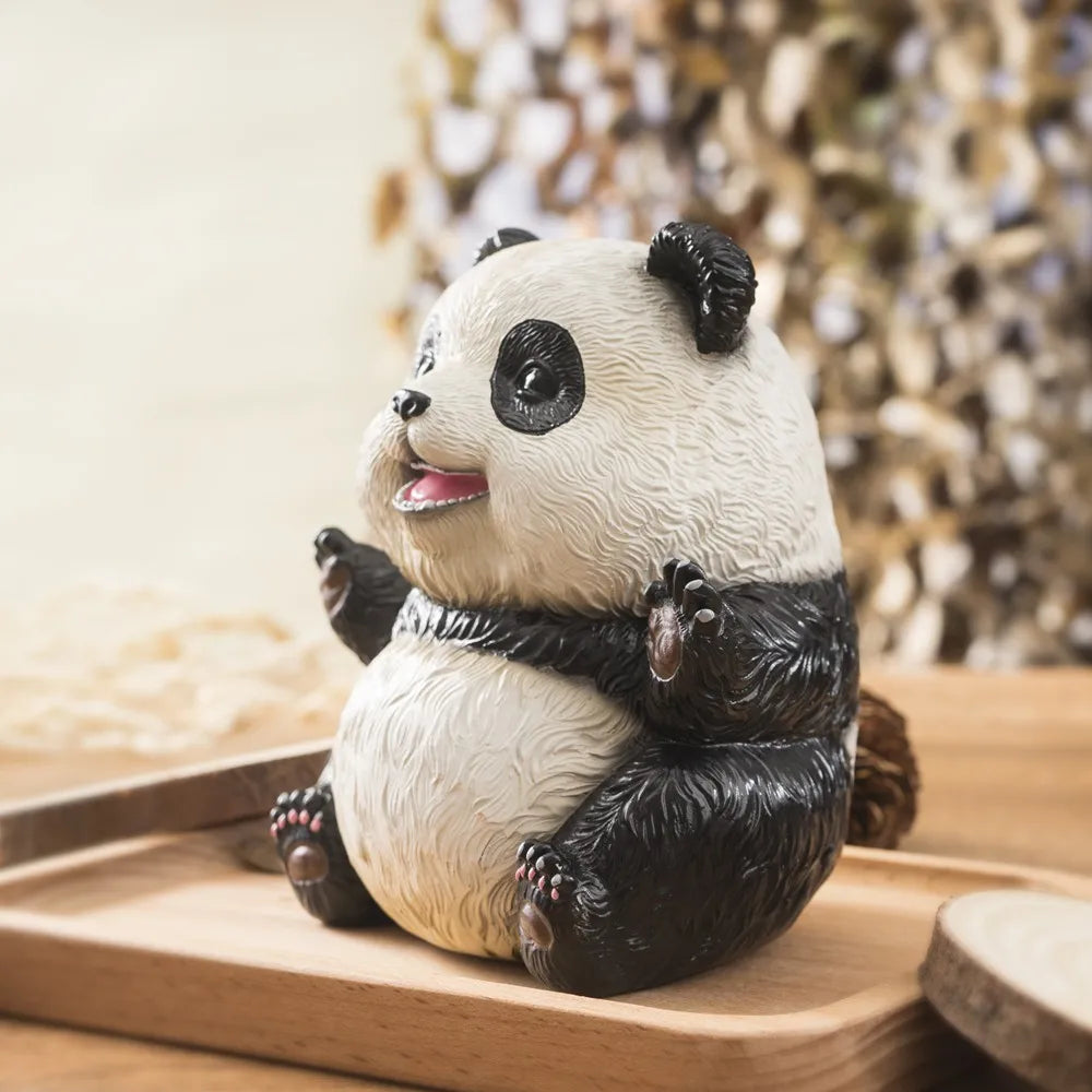 Figuras de panda bebé DecorBites™ de 14 cm: Colección de animales feroces y adorables para decorar el hogar y la oficina.