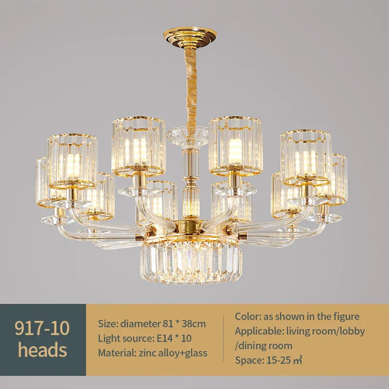 Lámpara colgante de cristal DecorBites™: Lujo europeo moderno para salón, comedor y dormitorio