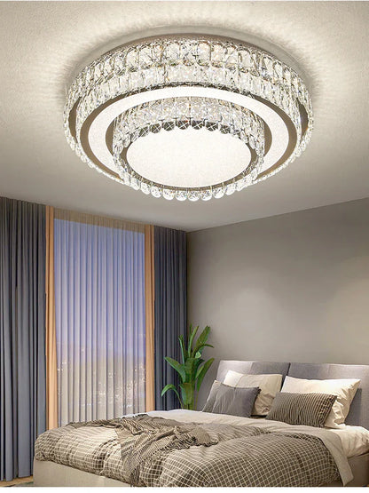 DecorBites™ Crystal LED Ceiling Lamp 2024: Luxury Minimalist Bedroom Lights
