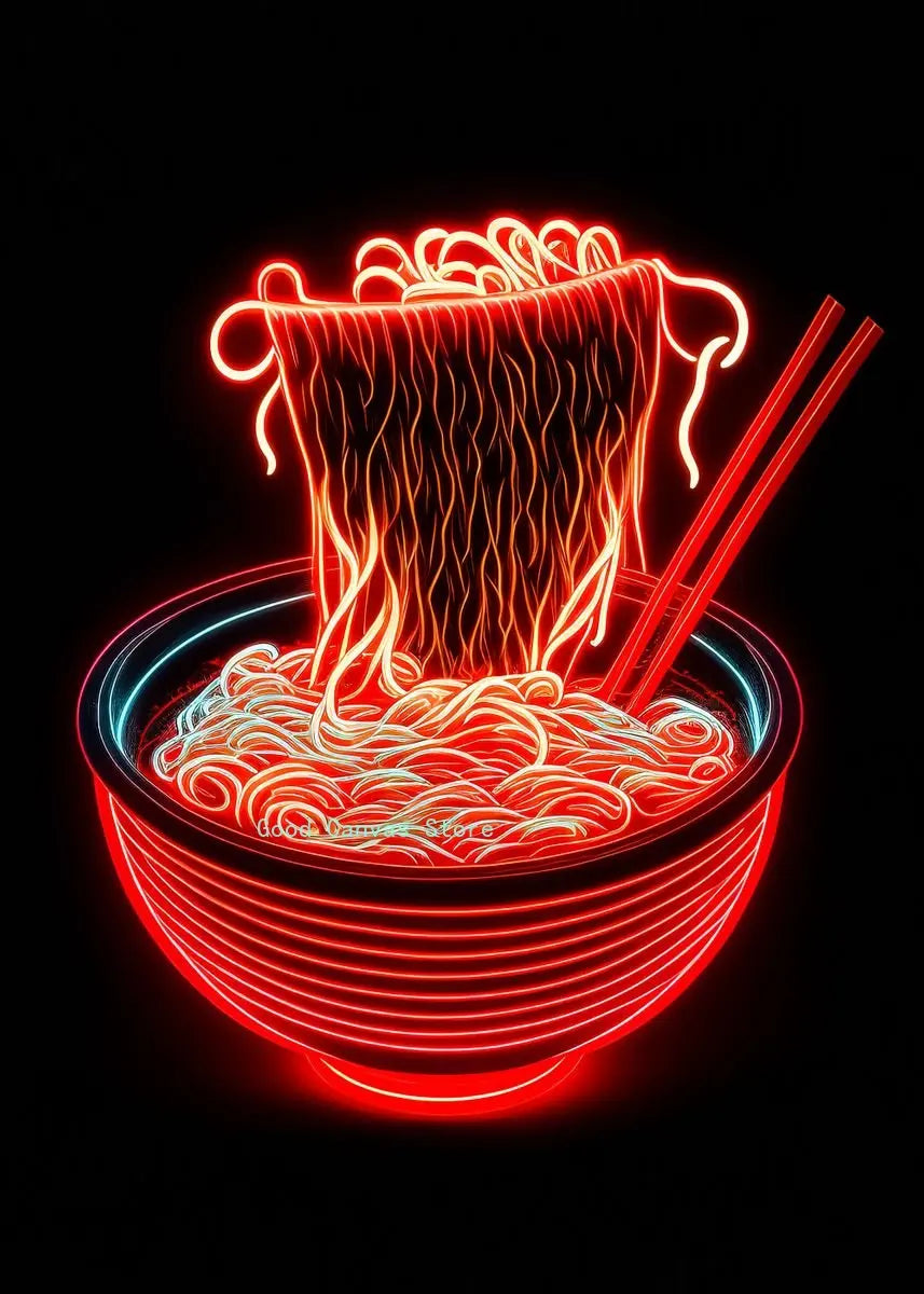 DecorBites™ Japanese Food Neon Posters Canvas Painting for Home Kitchen Decor