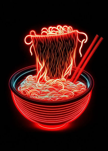 DecorBites™ Japanese Food Neon Posters Canvas Painting for Home Kitchen Decor