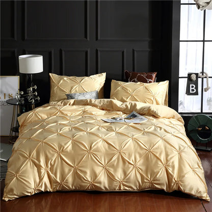 DecorBites™ Chiffon Flower Design Duvet Cover Set with Pillow Cases - Soft Polyester Bedding