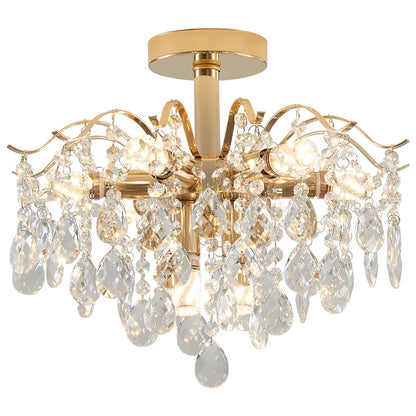 DecorBites™ Crystal Chandelier: Luxury French Retro Charm, Modern & Romantic Lighting