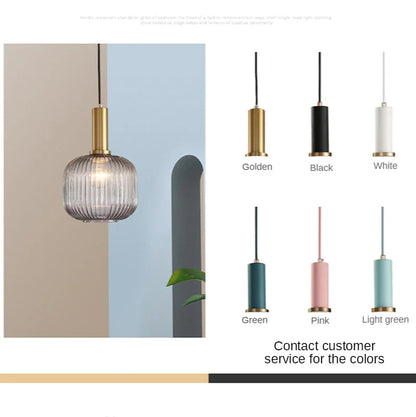 DecorBites™ Gray Glass LED Pendant Lights for Modern Nordic Home Decor