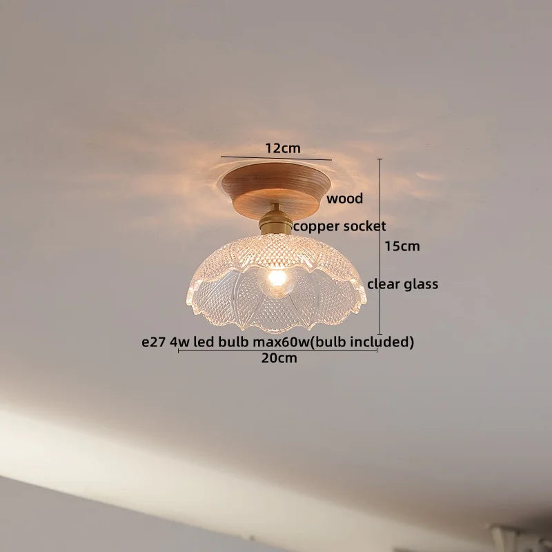 Lámpara de techo LED de vidrio y madera Decorbites™ para iluminación y decoración del hogar