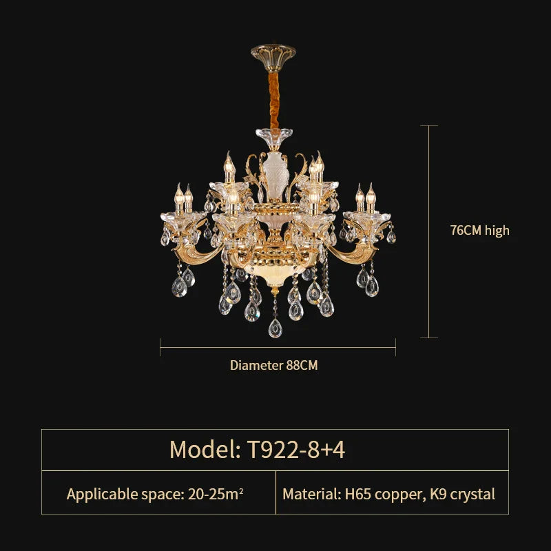 DecorBites™ Elegant Crystal Chandelier for Living Room, Dining Room, and Bedroom
