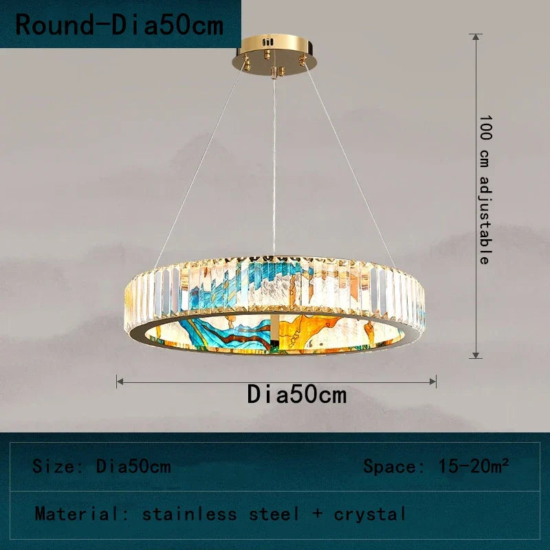 Lámpara colgante de cristal DecorBites™, exquisita iluminación de estilo oriental para el hogar