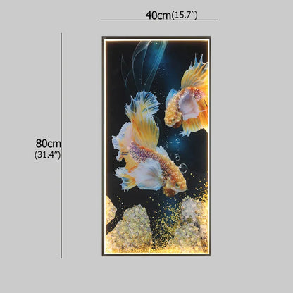 DecorBites™ Gold Fish LED Picture Wall Light for Home Decor & Bedroom Aisle