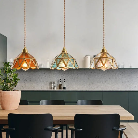 DecorBites™ Glass Vintage Pendant Lights for Kitchen Restaurant Island Chandeliers