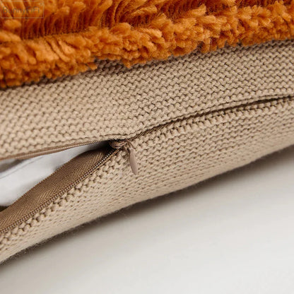 DecorBites™ Knit Boho Tassels Cushion Cover Ivory Beige Orange Grey Soft Pillow Cover