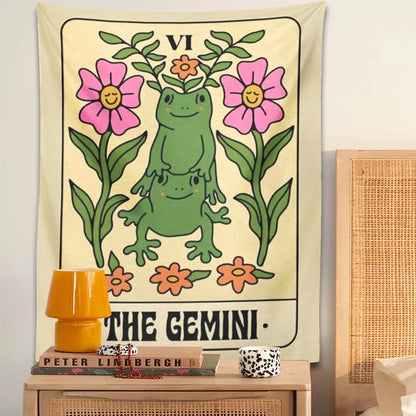 Decobites Gemini Frog Constellation Wall Hanging Tapestries for Boho Room Decor