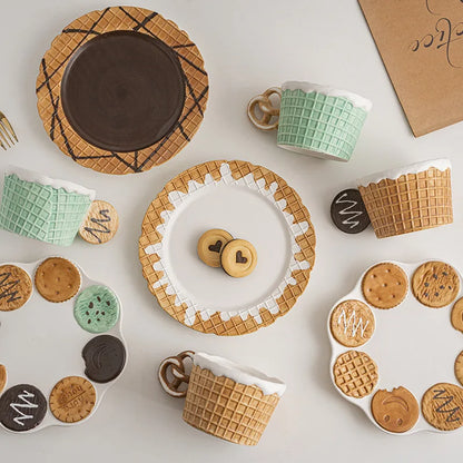Juego de vajilla de cerámica DecorBites™ Creative Biscuit para aperitivos, postres y café