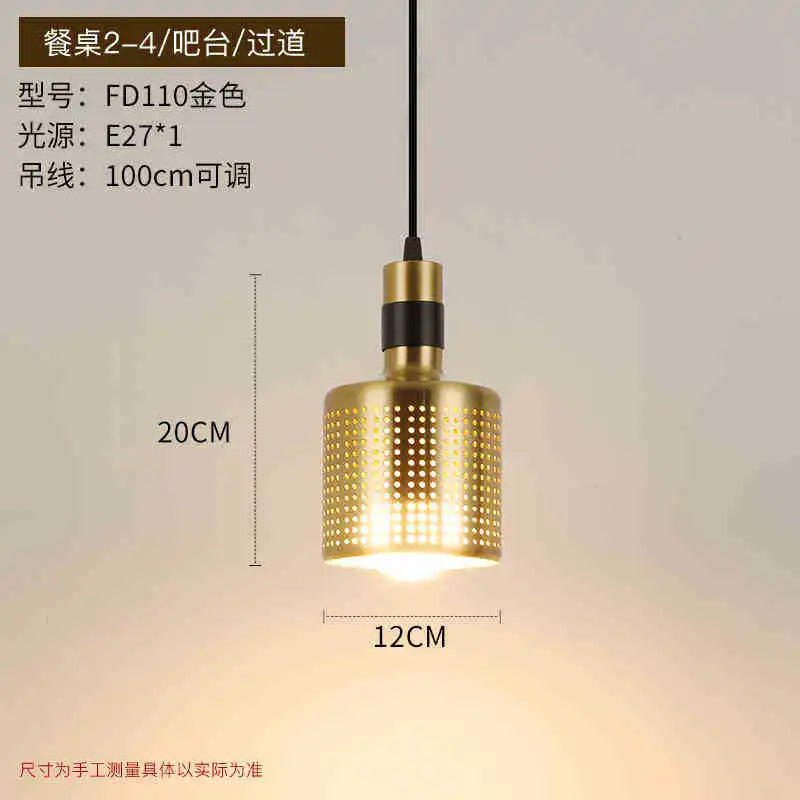 Lámpara de araña nórdica dorada DecorBites™ para cocina, dormitorio, sala de estar, estudio, loft, pasillo