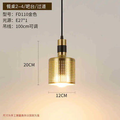 Lámpara de araña nórdica dorada DecorBites™ para cocina, dormitorio, sala de estar, estudio, loft, pasillo