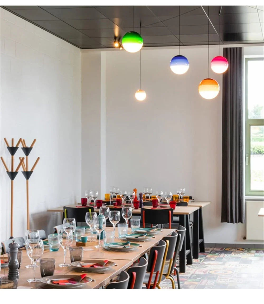 Nordische Minimalistische Farbverlauf-Glas-Kuppel-Hängeleuchten Restaurant Café Kinderzimmer Schaufenster-Dekoration LED-Licht