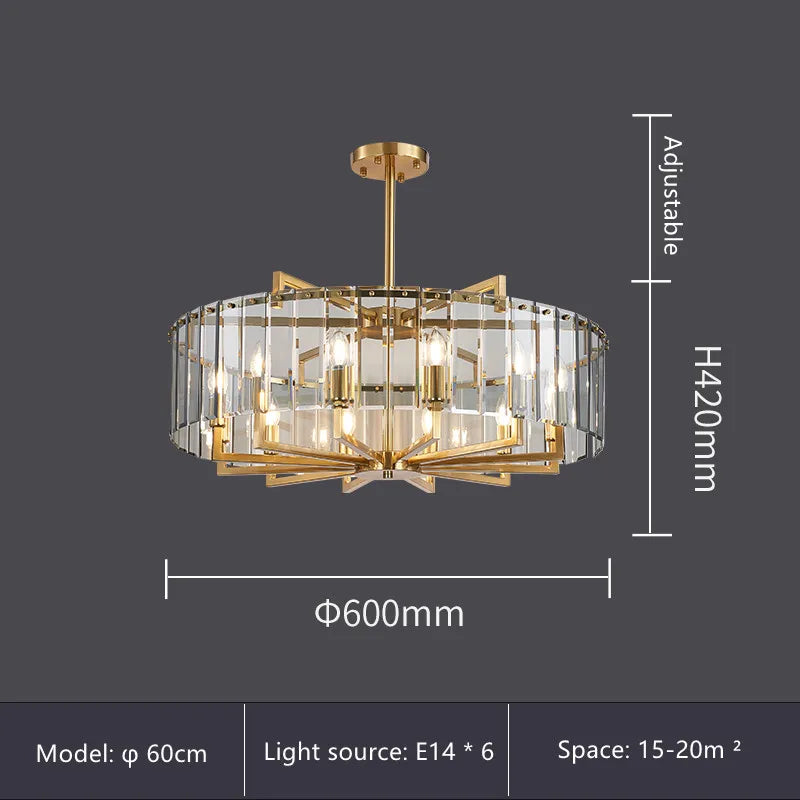 DecorBites™ Glass Restaurant Chandelier: Modern Luxury Led Lighting Fixture for Living Room Home Decor