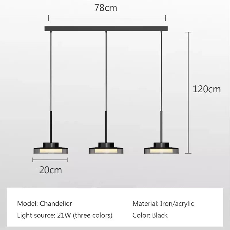 DecorBites™ LED Iron Acrylic Pendant: Modern French Style Indoor Light for Bedroom & Living Room