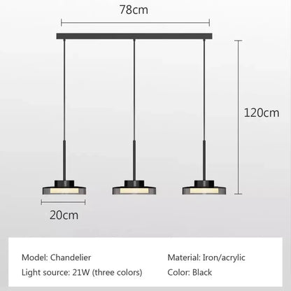 DecorBites™ LED Iron Acrylic Pendant: Modern French Style Indoor Light for Bedroom & Living Room