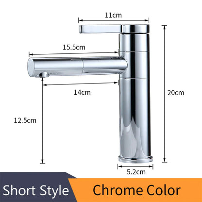 DecorBites™ Brass Bathroom Faucet Vessel Sinks Mixer - Swivel Spout Vanity Tap, Chrome Deck Mounted