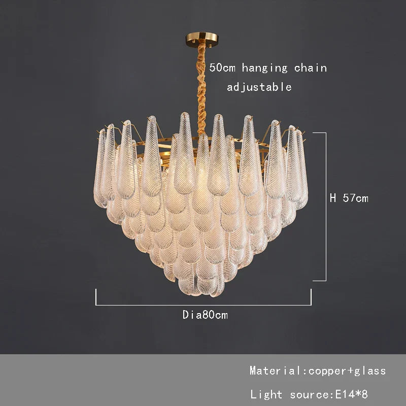 DecorBites™ Gold Glass Pendant Light for Dining Table & Hotel, Modern Foyer Ceiling Lamps