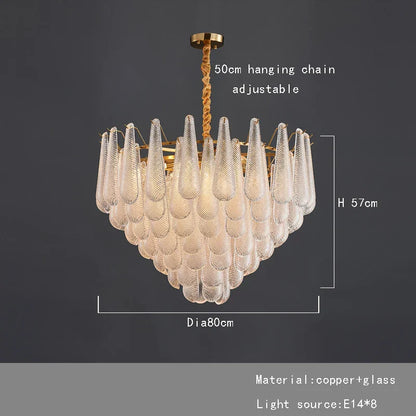 DecorBites™ Gold Glass Pendant Light for Dining Table & Hotel, Modern Foyer Ceiling Lamps