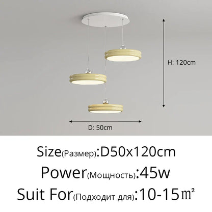 DecorBites™ Circular Dimmable Pendant Light Modern Chandelier for Dining Room, Kitchen Island