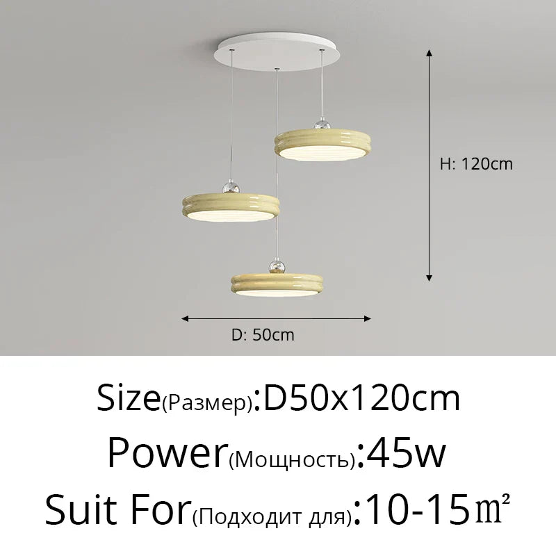 DecorBites™ Circular Modern Chandelier Pendant Light Dimmable Indoor Lamp for Dining & Kitchen Island