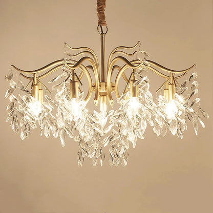 DecorBites™ Gold Crystal Ceiling Chandelier for Bedroom Dining Living Room