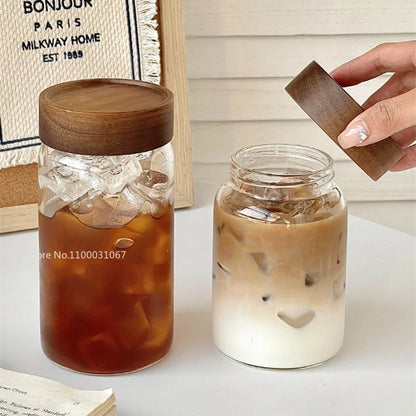 DecorBites™ Glass Tea Cup with Lid: High Temp Resistant & Sealed Coffee Cup